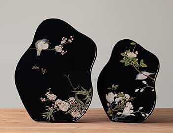 金屏風　小　ミニ衝立　屏風　中国　茶道具　煎茶道具　華道　生花　アンティーク Amazon.co.jp: 四曲金屏風 中国 木製 茶道具風炉先屏風 絵画 鶴